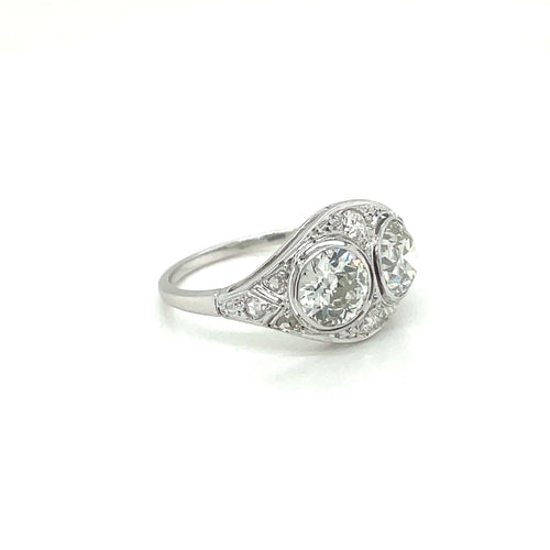 Bague 56 Bague Art déco en or blanc 18 carats et diamants 2,45 ct 58 Facettes