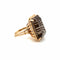 Bague 54 Bague rétro en or rose 18 carats avec quartz fumé 10 carats 58 Facettes