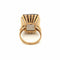 Bague 54 Bague rétro en or rose 18 carats avec quartz fumé 10 carats 58 Facettes