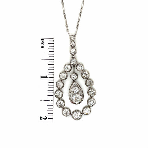 Pendentif Pendentif Belle Époque en platine et diamants 58 Facettes