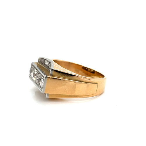 Bague 63 Bague cocktail Art déco en or rose et blanc 18k et diamants 58 Facettes