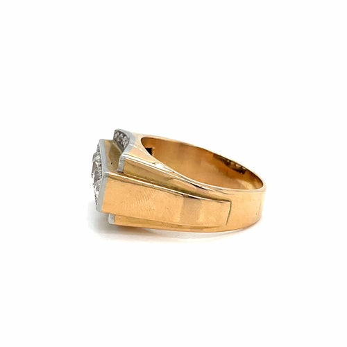 Bague 63 Bague cocktail Art déco en or rose et blanc 18k et diamants 58 Facettes