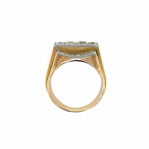 Bague 63 Bague cocktail Art déco en or rose et blanc 18k et diamants 58 Facettes