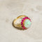 Bague 55.5 Bague solitaire en or 18 carats avec opale et rubis 58 Facettes 2705