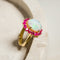 Bague 55.5 Bague solitaire en or 18 carats avec opale et rubis 58 Facettes 2705