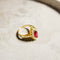 Bague 52 Bague halo en or 18 carats avec rubis et diamants 58 Facettes 2838