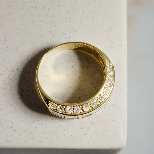 Bague 52.5 Bague en or jaune 18 carats à diamants 58 Facettes 2974