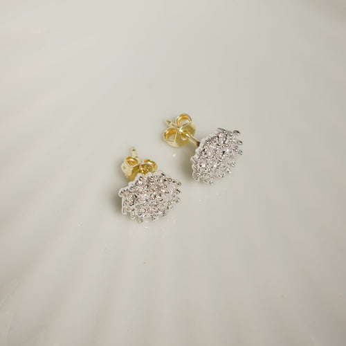 Boucles d'oreilles Ohrstecker en or blanc 14 carats et diamants taille brillant 58 Facettes 2971