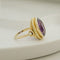 Bague 67 Bague vintage en or jaune 14K avec améthyste ovale 10 ct 58 Facettes 3135