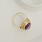 Bague 67 Bague vintage en or jaune 14K avec améthyste ovale 10 ct 58 Facettes 3135