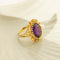 Bague 53.5 Bague améthyste en or jaune 14 carats 58 Facettes