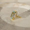 Bague 54 Bague Art déco en or jaune 14 carats avec aquamarine et diamants 58 Facettes