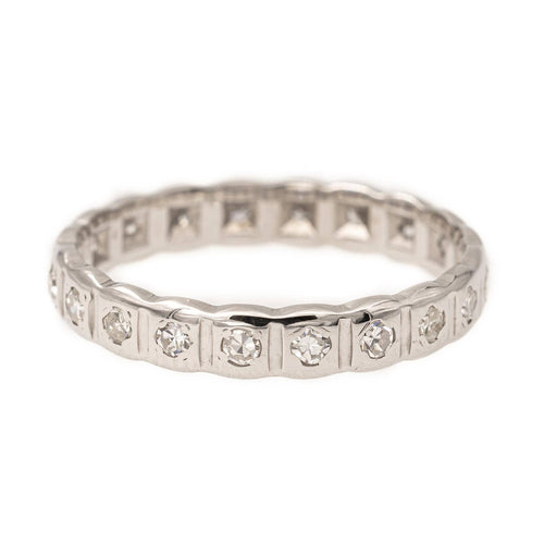 Bague 52 Alliance - Bague en or blanc 18 carats et diamants 58 Facettes 2024998CN