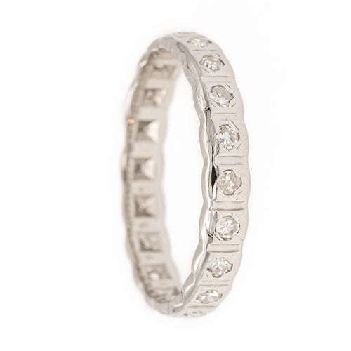 Bague 52 Alliance - Bague en or blanc 18 carats et diamants 58 Facettes 2024998CN