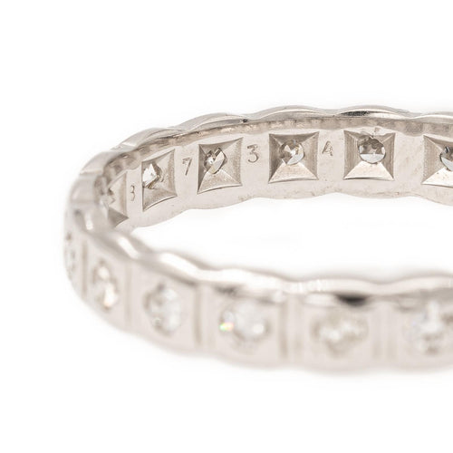 Bague 52 Alliance - Bague en or blanc 18 carats et diamants 58 Facettes 2024998CN