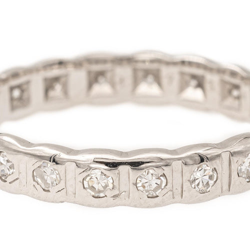 Bague 52 Alliance - Bague en or blanc 18 carats et diamants 58 Facettes 2024998CN