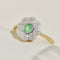 Bague 48 Bague vintage florale en or jaune 750, émeraude et diamants 58 Facettes