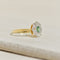 Bague 48 Bague vintage florale en or jaune 750, émeraude et diamants 58 Facettes