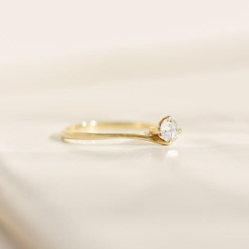 Bague 59 Solitaires - Bague solitaire en or jaune 14 carats et diamant 58 Facettes