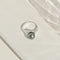 Bague 57 Bague vintage en or blanc 14 carats avec perle de culture de Tahiti 58 Facettes