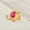 Bague 54.5 Bague cocktail vintage - Bague en or jaune 14K et rubis synthétique 58 Facettes 2353
