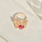 Bague 54.5 Bague cocktail vintage - Bague en or jaune 14K et rubis synthétique 58 Facettes 2353
