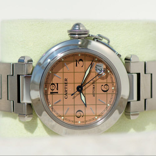 Montre Cartier Pasha - Montre en acier, réf. 2324, calibre 049 58 Facettes 3092