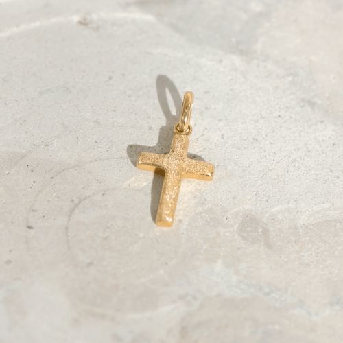 Pendentif Pendentif croix vintage en or jaune 18 carats, diamanté 58 Facettes 3229-29