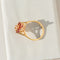Bague 61.5 Bague cocktail vintage en or jaune 14 carats, rubis et diamants 58 Facettes