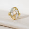 Bague 58 Bague Art nouveau en or jaune et blanc 585 avec perle et diamants 58 Facettes