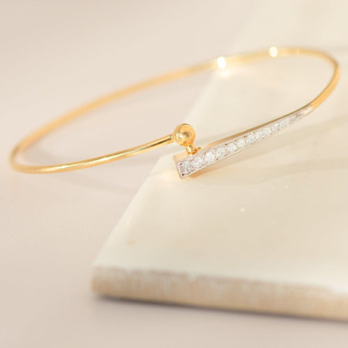 Bracelet Bracelet jonc en or jaune 18 carats avec 12 diamants 58 Facettes