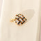 Pendentif Pendentif cœur en or jaune 14 carats avec diamants blancs et noirs 58 Facettes