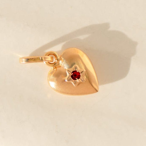 Pendentif Pendentif cœur en or jaune 18 carats (750) avec rubis 58 Facettes