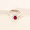 Bague 56 Bague vintage - Halo rubis et diamants en or blanc 18 carats 58 Facettes