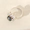 Bague 53 Bague vintage - Saphir bleu ovale et diamants en or blanc 14K 58 Facettes