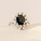 Bague 53 Bague vintage - Saphir bleu ovale et diamants en or blanc 14K 58 Facettes