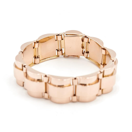 Bracelet Bracelet tank semi-rigide en or rose 18 carats 58 Facettes 2027415CN