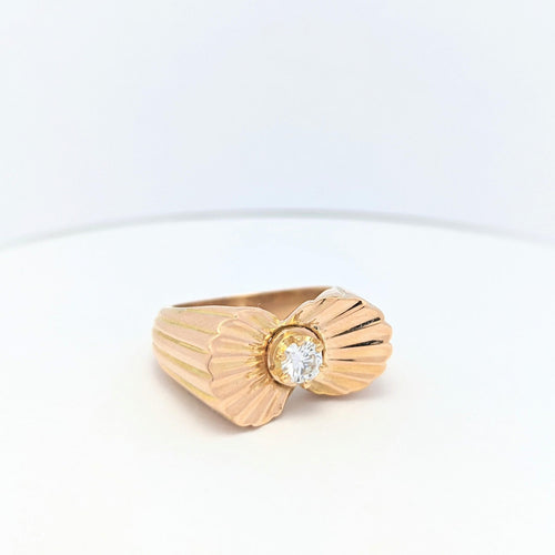 Bague 53 Bague en or rose 18 carats avec diamant 58 Facettes 17189