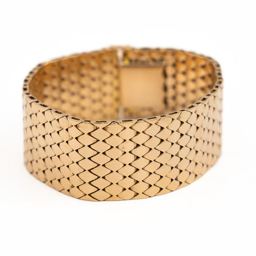 Bracelet Bracelet manchette effet écailles en or rose 18 carats 58 Facettes 2037560CN