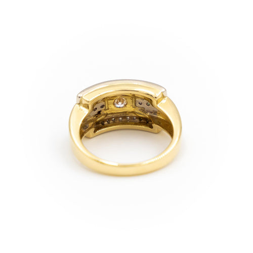 Bague 53 Bague en or jaune et or blanc 18 carats avec diamants 58 Facettes 2052067CN