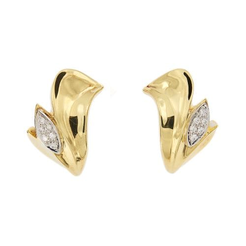 Boucles d'oreilles Damiani - Boucles d’oreilles clous en or jaune et diamants 58 Facettes 20545
