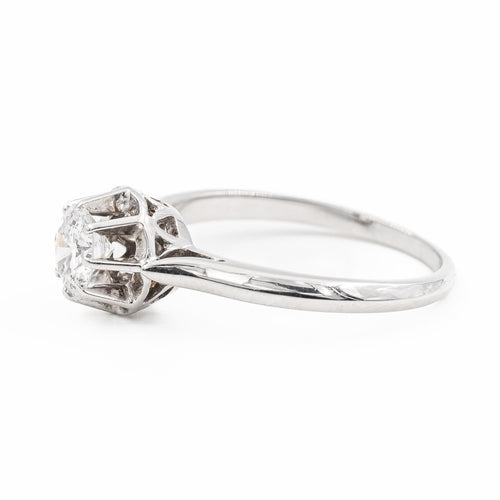 Bague 54 Bague Solitaire Or blanc Diamant 58 Facettes 2058191CN