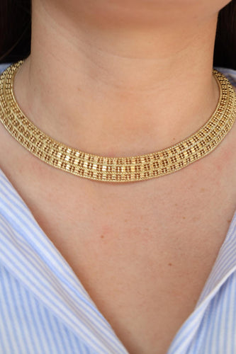 Collier Collier maille souple dentelée en or jaune 18 carats 58 Facettes 2075384CN