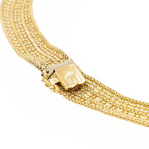 Collier Collier maille souple dentelée en or jaune 18 carats 58 Facettes 2075384CN