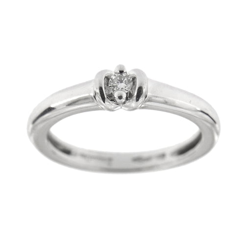 Bague 50 Donna Oro - Bague solitaire en or blanc avec diamant 0,07 ct 58 Facettes 20895