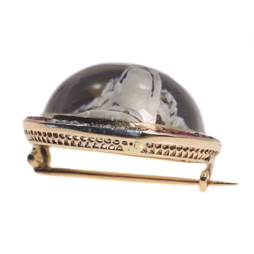 Broche Broche Jack Russell Terrier en or 18K, diamants et rubis 58 Facettes 21007-0047