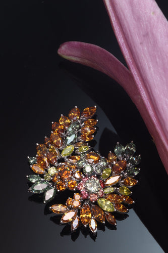 Broche Broche vintage années 1970 en or blanc 18K et diamants fantaisie 58 Facettes 21092-0149
