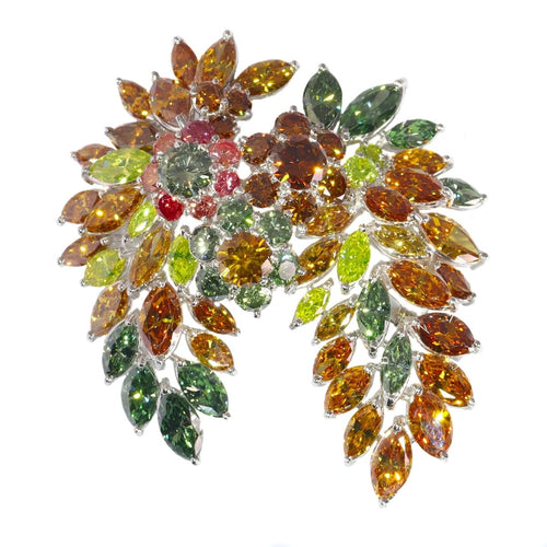 Broche Broche vintage années 1970 en or blanc 18K et diamants fantaisie 58 Facettes 21092-0149