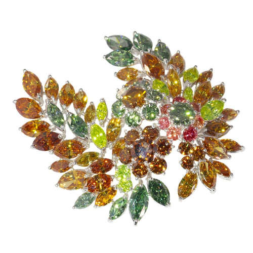 Broche Broche vintage années 1970 en or blanc 18K et diamants fantaisie 58 Facettes 21092-0149