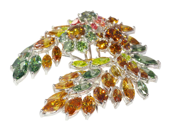 Broche Broche vintage années 1970 en or blanc 18K et diamants fantaisie 58 Facettes 21092-0149